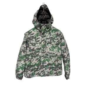 Burton Jacket Boys Large Green Gray Digital Camo Modem Hooded Snowboard Ski